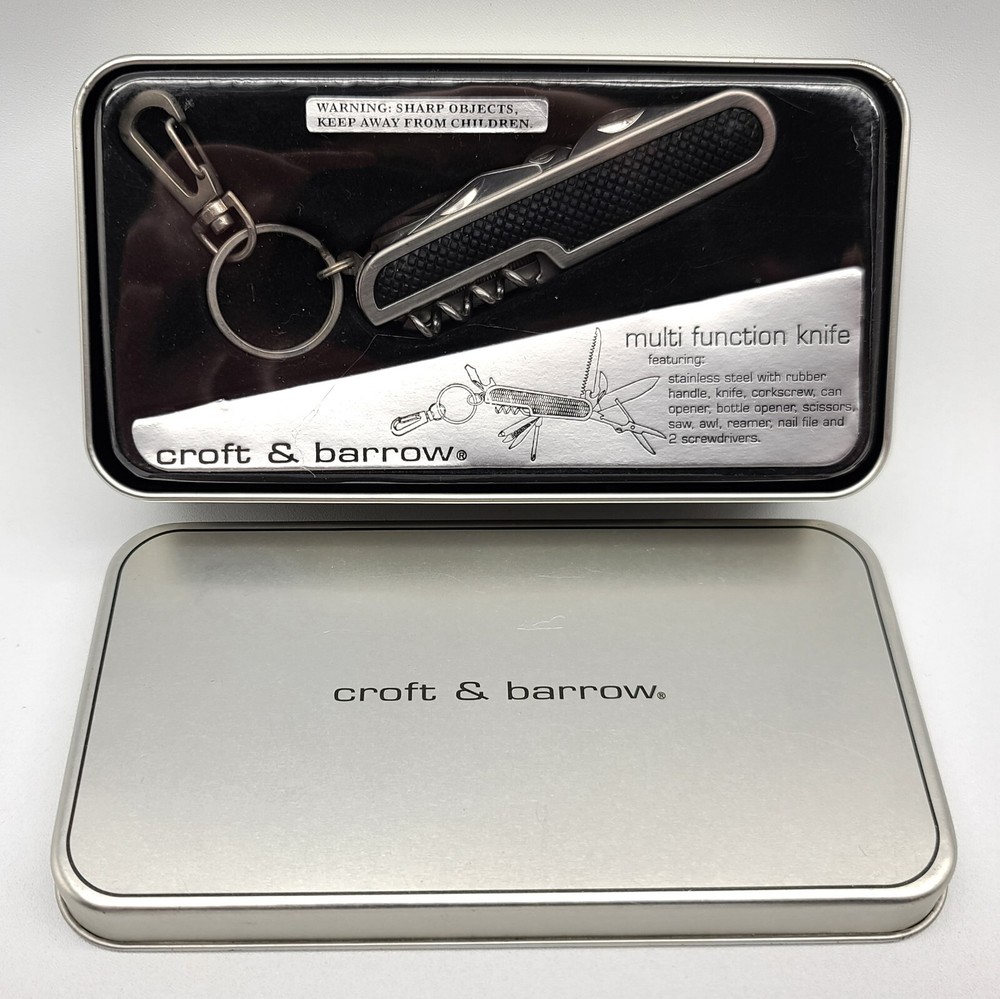 ⭐️ Croft & Barrow Multi Function Knife - Corkscrew Can Opener Saw Awl Scissors