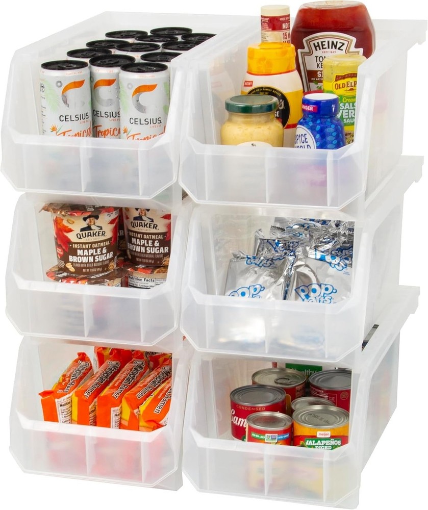 ReadySpace Large Plastic Storage Bins, Stackable Organizer Containers for Clo...