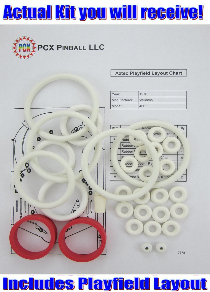1976 Williams Aztec Pinball Machine Rubber Ring Kit