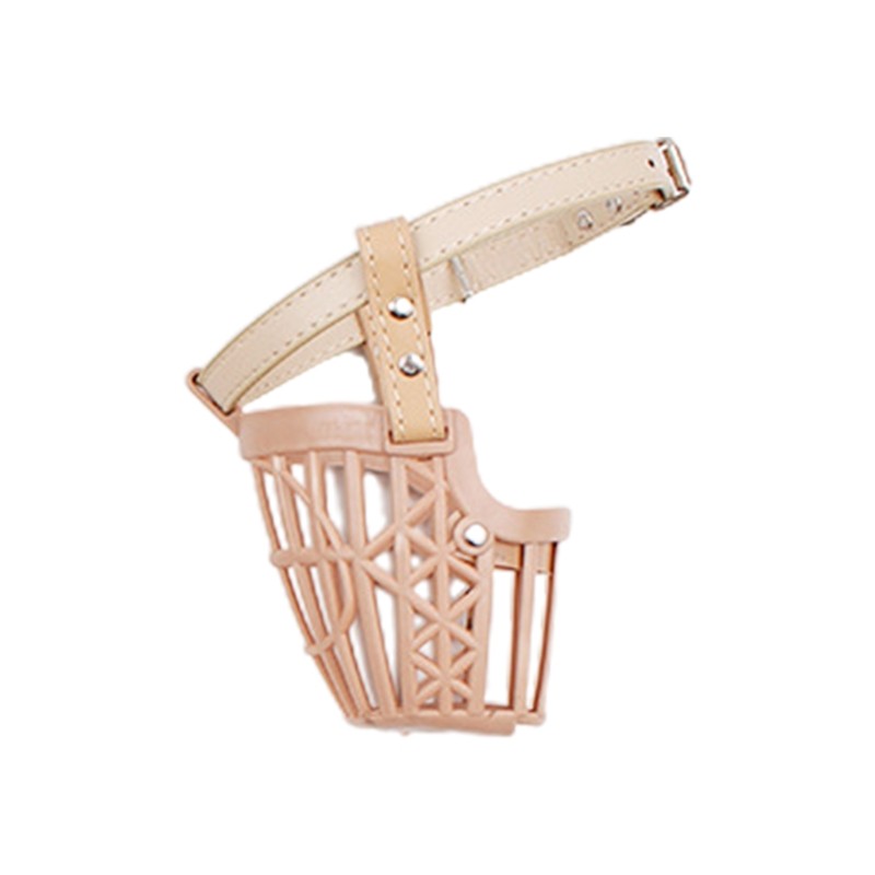 Plastic Dog Muzzles Prevents Biting Adjustable Neck Strap Soft Muzzle Basket