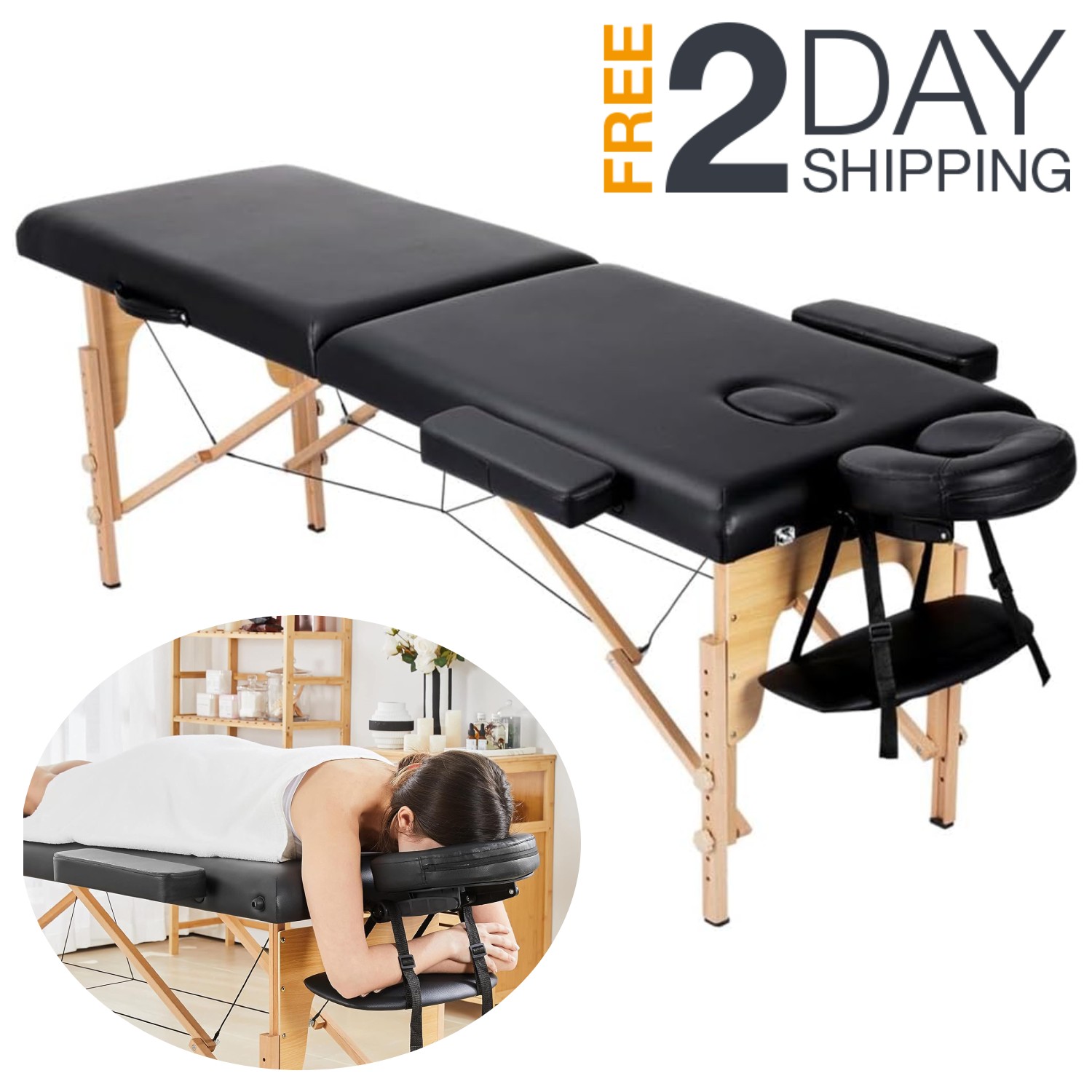 Camilla Para Masajes Portatil Cama Profesional Terapéuticos SPA Madera En Oferta