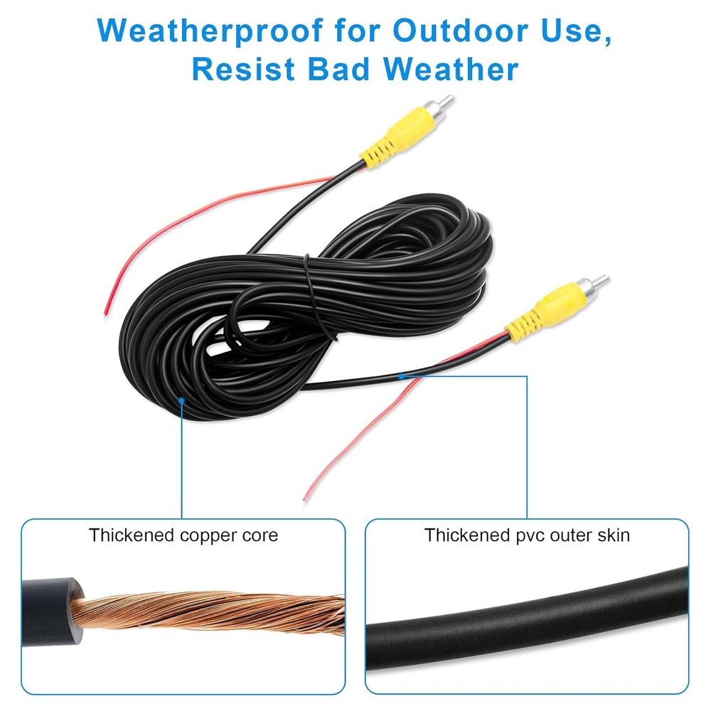 RCA Video Cable, Car Backup Camera Reverse Rear View Cable with...