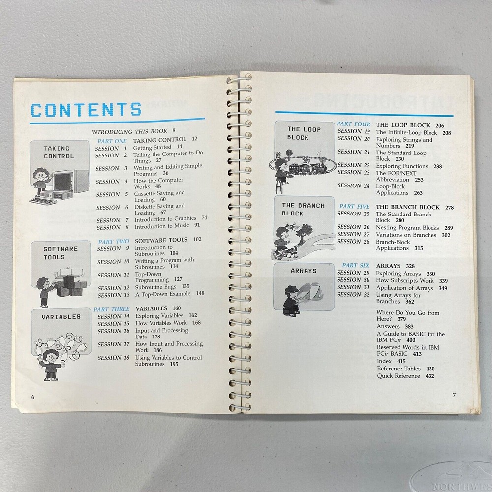 IBM PCjr Computer Manual Hands On Basic for 80s Personal Comp Spiral Book 1983