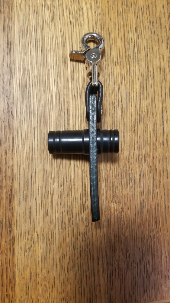 Green and black 2 hole Leather Pool Cue Thread Protector Holder