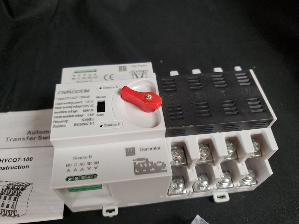 Automatic Transfer Switch ATS 4P 100A 400V Dual Power Electrical Selector Switch