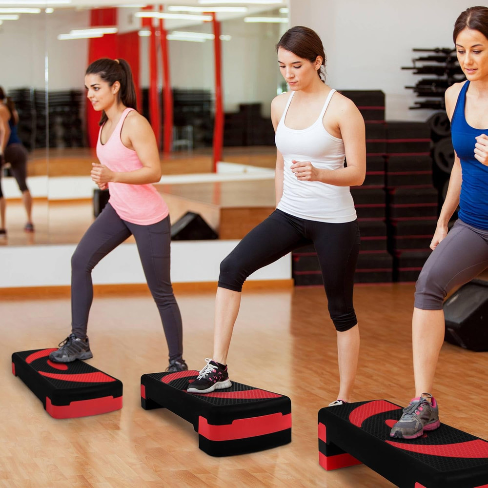 Aerobic Step Platform Trainer with Adjustable 3-Level Risers, 400 Pound Weight C