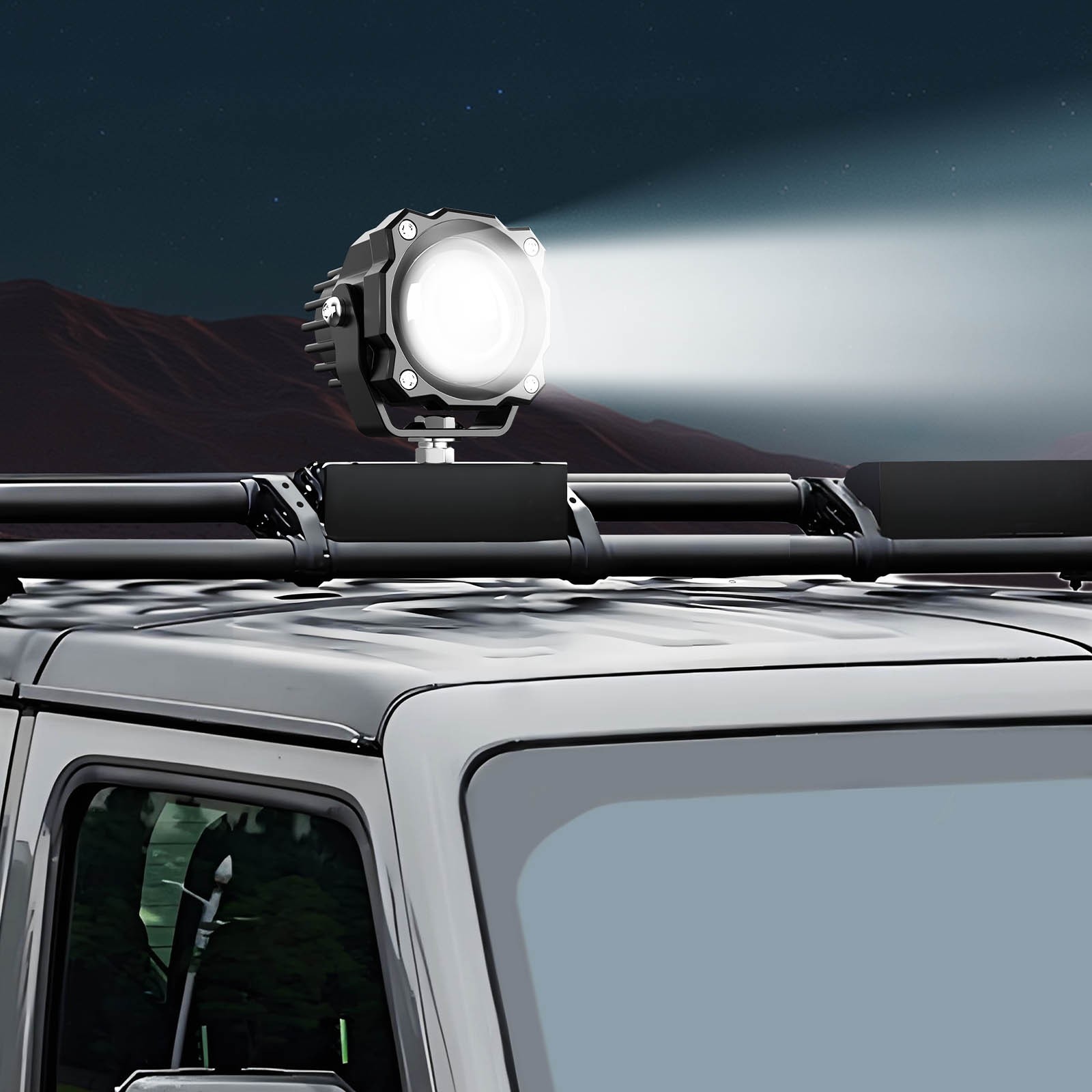 MICTUNING Light Pods 3 Inch 72W Square Off-Road Driving Fog Lamp Spot Flood Beam