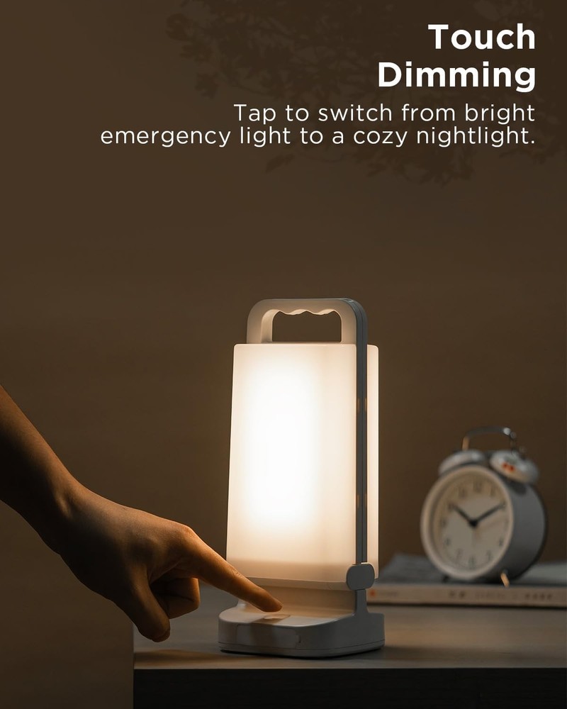 Solar Camping Lantern 6000mAh, USB Rechargeable Light & White, White