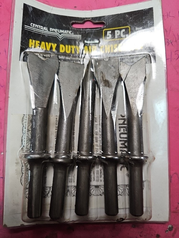 Five piece pneumatic air tool Chisel attachments