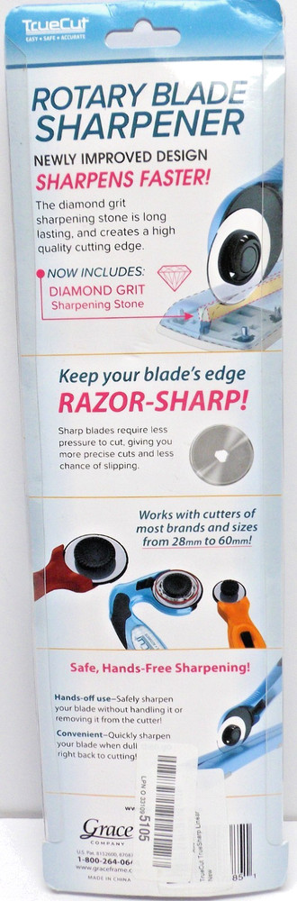 TRUECUT TrueSharp Linear ROTARY Blade SHARPENER, Diamond Grit Stone. Razor Sharp