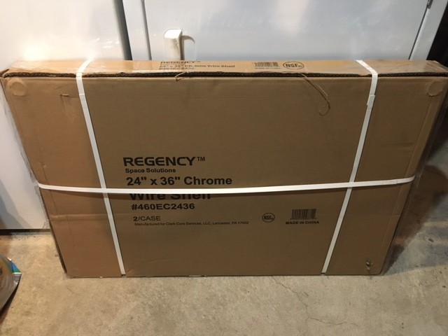 2 Regency 24 x 36 NSF Chrome Wire Shelf Racks with clips - New In Unopened Box