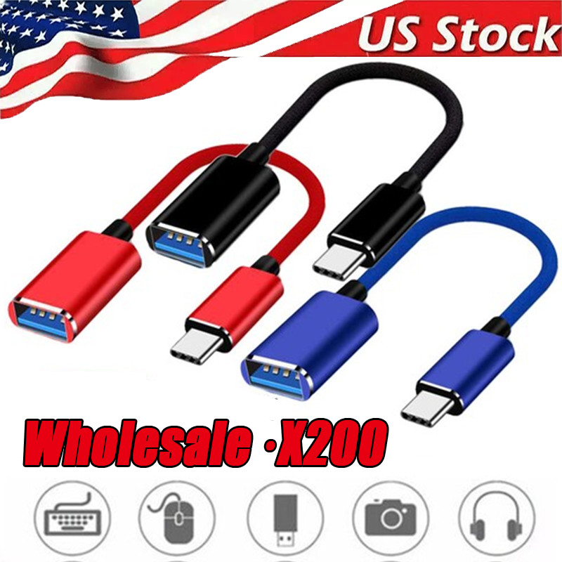 USB-C Type C Male to USB 3.0 Type A Female OTG Adapter Converter Cable Cord lot