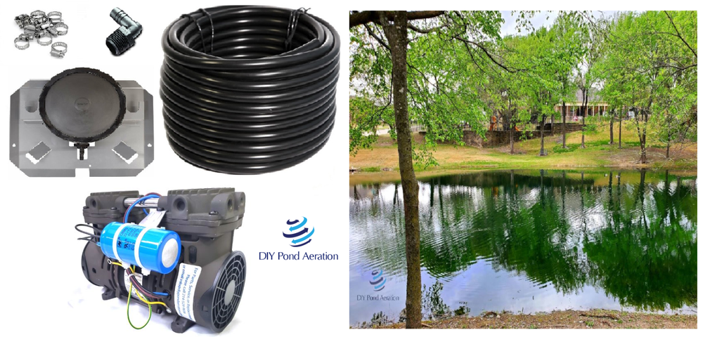 Professional Quality Pond Aerator Kit w/50' Hose-Weighted Diffuser 1/2hp Pump