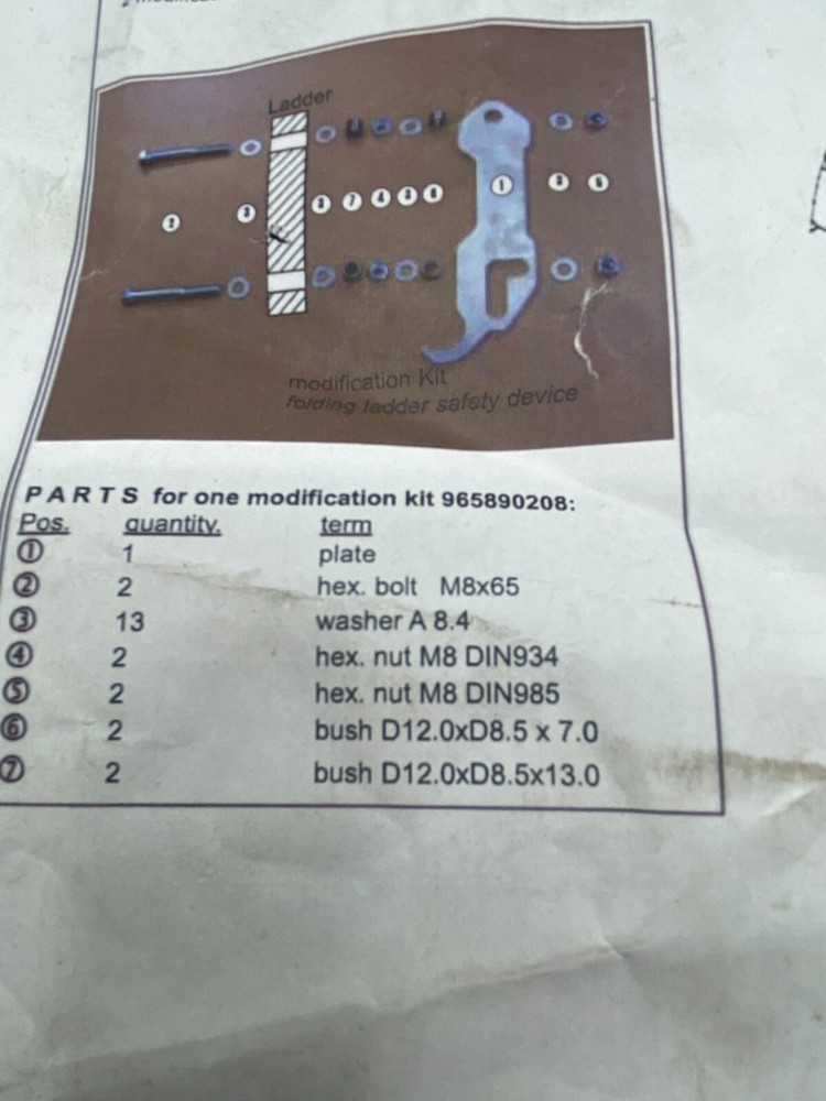 LIEBHERR CRANE LADDER RECALL KIT, MODIFICATION KIT, PART 🔔