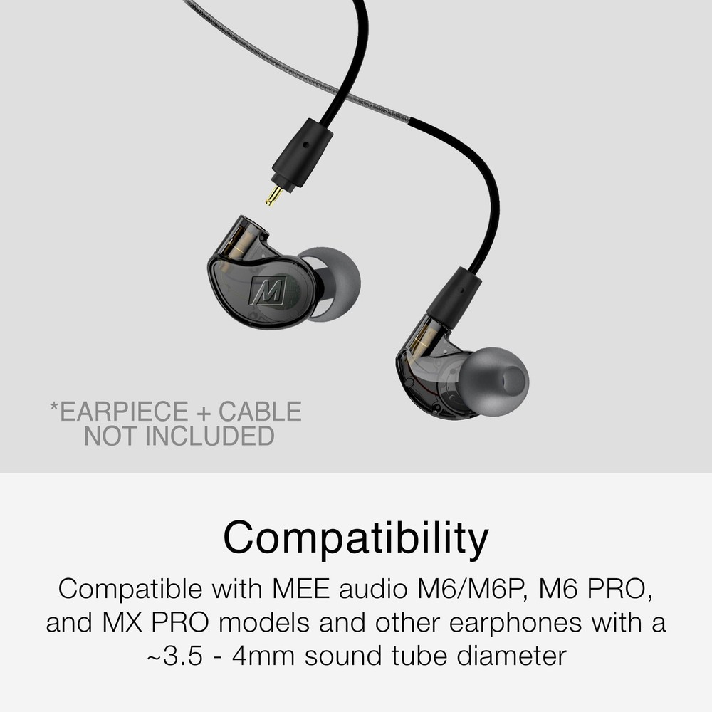 MEE audio Standard Eartips Ear Tip Combo Set (6 Small, medium, Large, Black