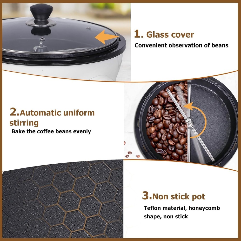 1.1lb Coffee Roaster for Baking Fresh Beans - Timer