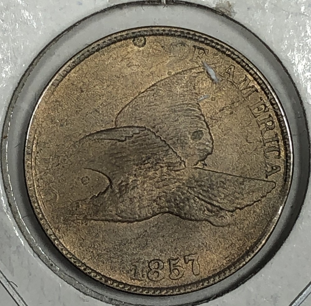 1857 Flying Eagle Cent. Almost UNC Details Sharp.