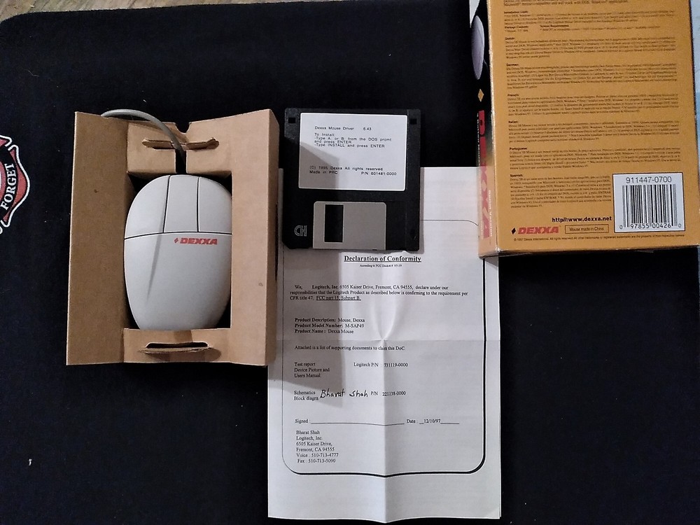 Vintage DEXXA MOUSE 3 button for IBM compatible M-SAP49 Serial Version OPEN BOX