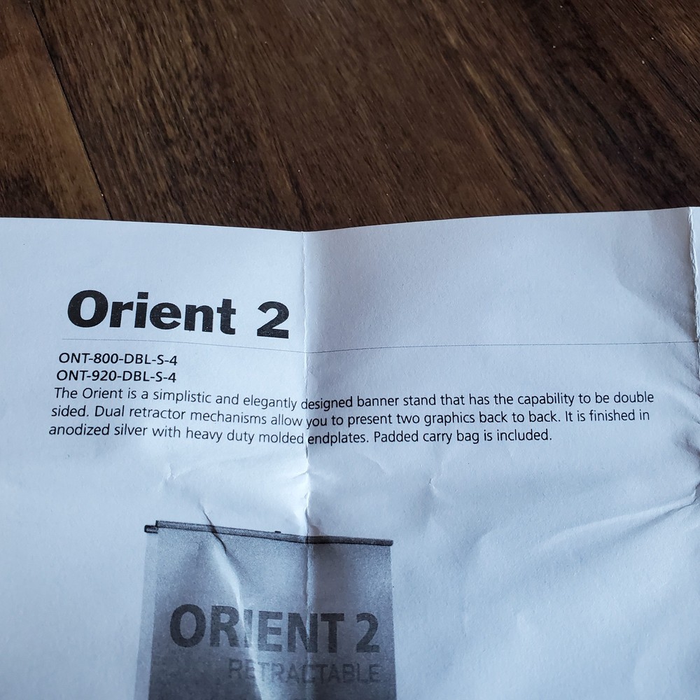 Orient 2 ONT-800 Double-Sided Retractable Banner Stand – Silver - Working W/ Bag