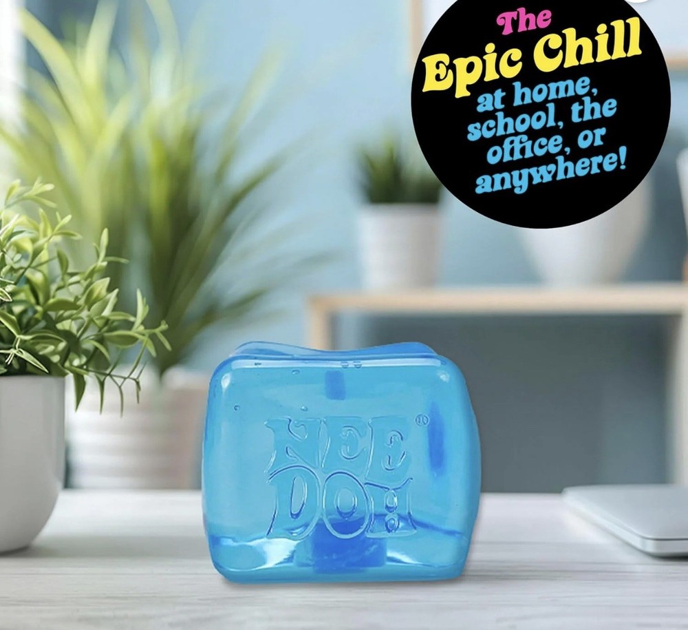 NeeDoh Nice Berg Blue XL Giant Nee Doh Niceberg Solid Squish Cube Ice Block