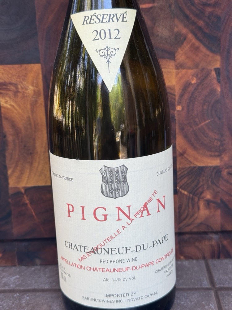 2012 Reserve Pignan Chateauneuf-du- Pape Empty Bottle