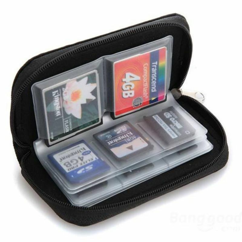 22-Slot Memory Card Case SD SIM CF Card Holder