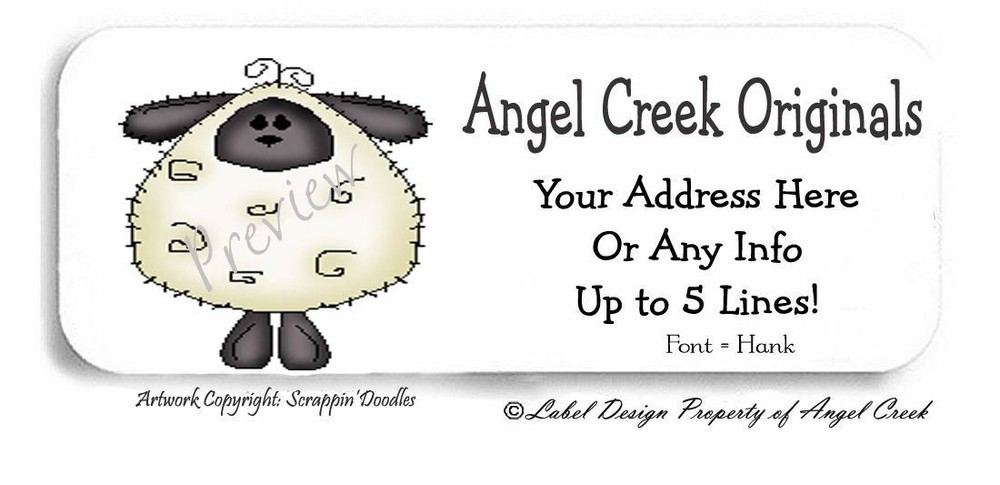 Country Primitive Sheep Ewe Ram Personalized Return Address Labels