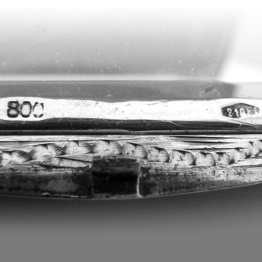 Engraved Square Compact Italian 800 Silver