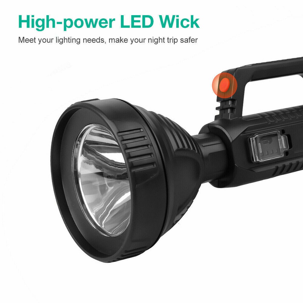 Rechargeable LED Searchlight Portable Super Bright Handheld Spotlight Flashlight