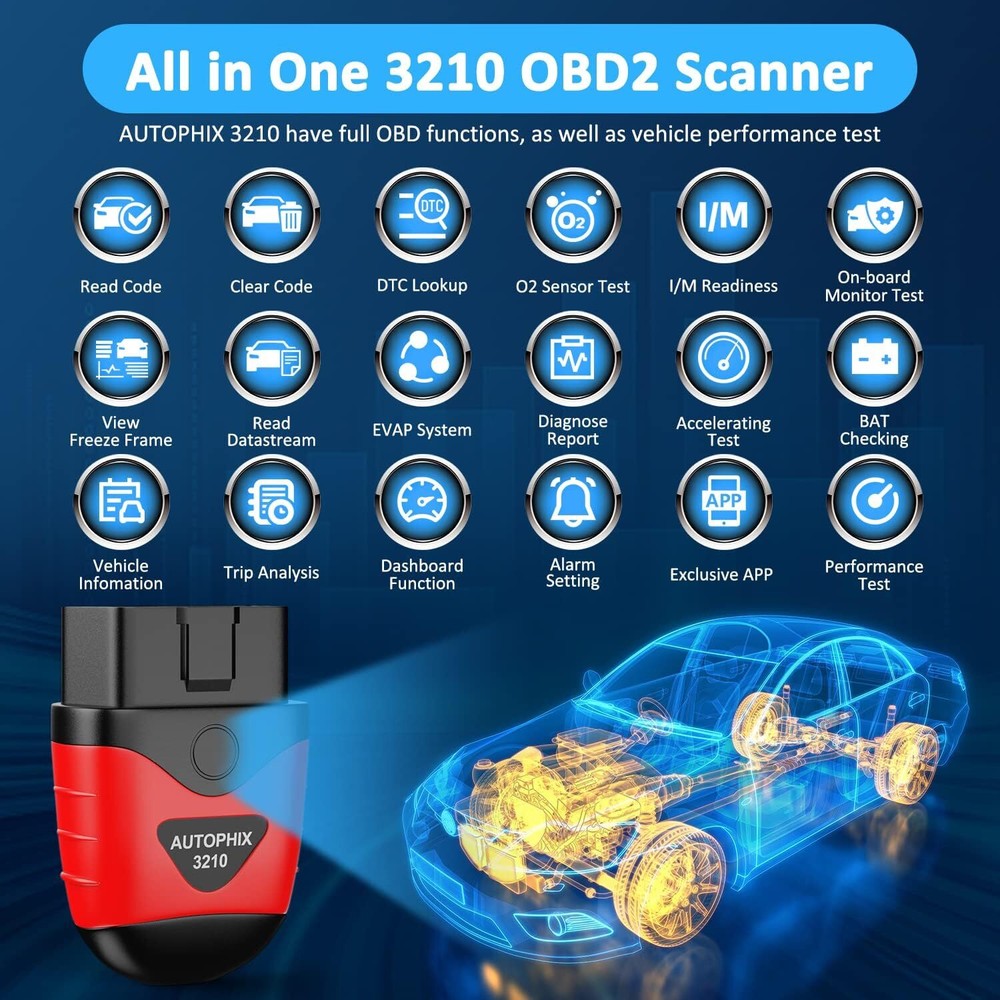 Bluetooth Code Reader Car Scanner OBD2 Auto Diagnostic Tool for iPhone Android