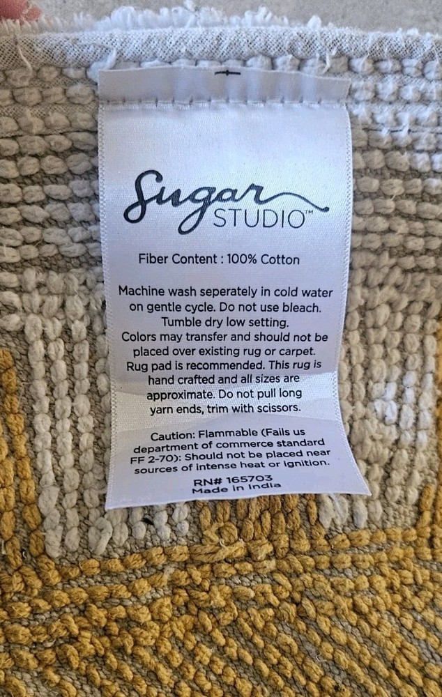 Sugar Studio Sunshine Bath Mat Crescent 20"X28" Excellent Condition