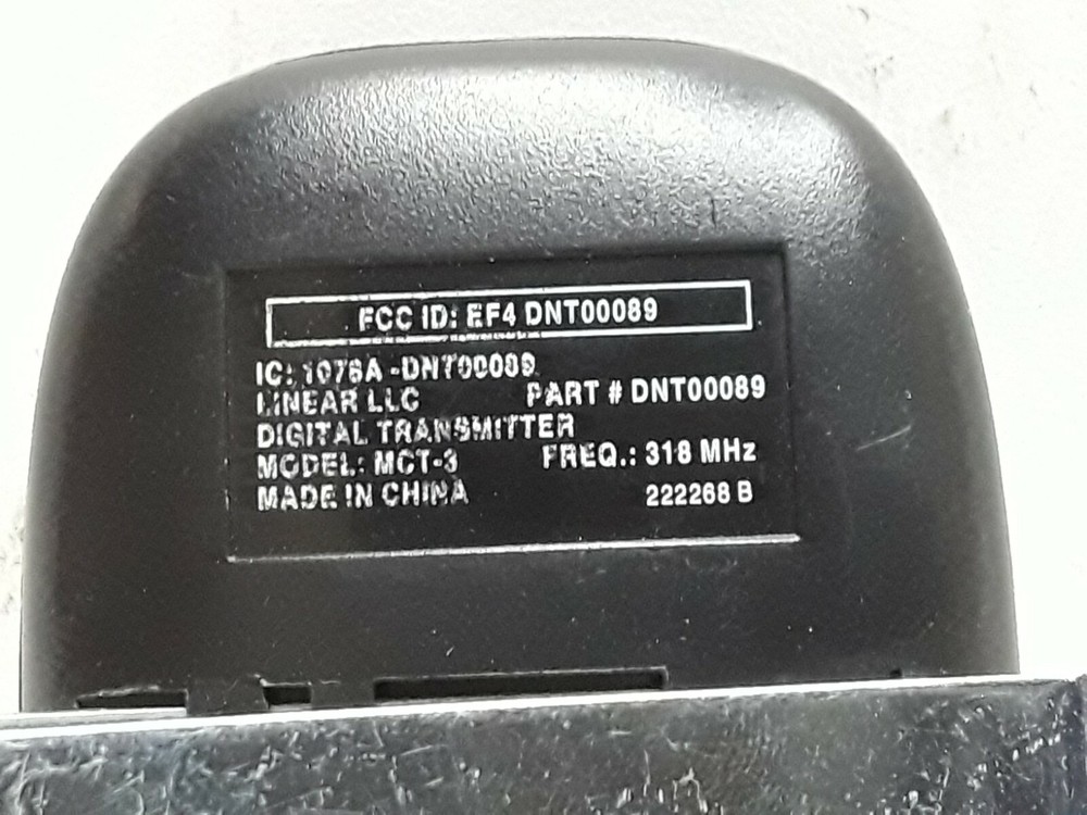Linear 3 Button Megacode Remote Garage Door and Gate Opener DNT00089