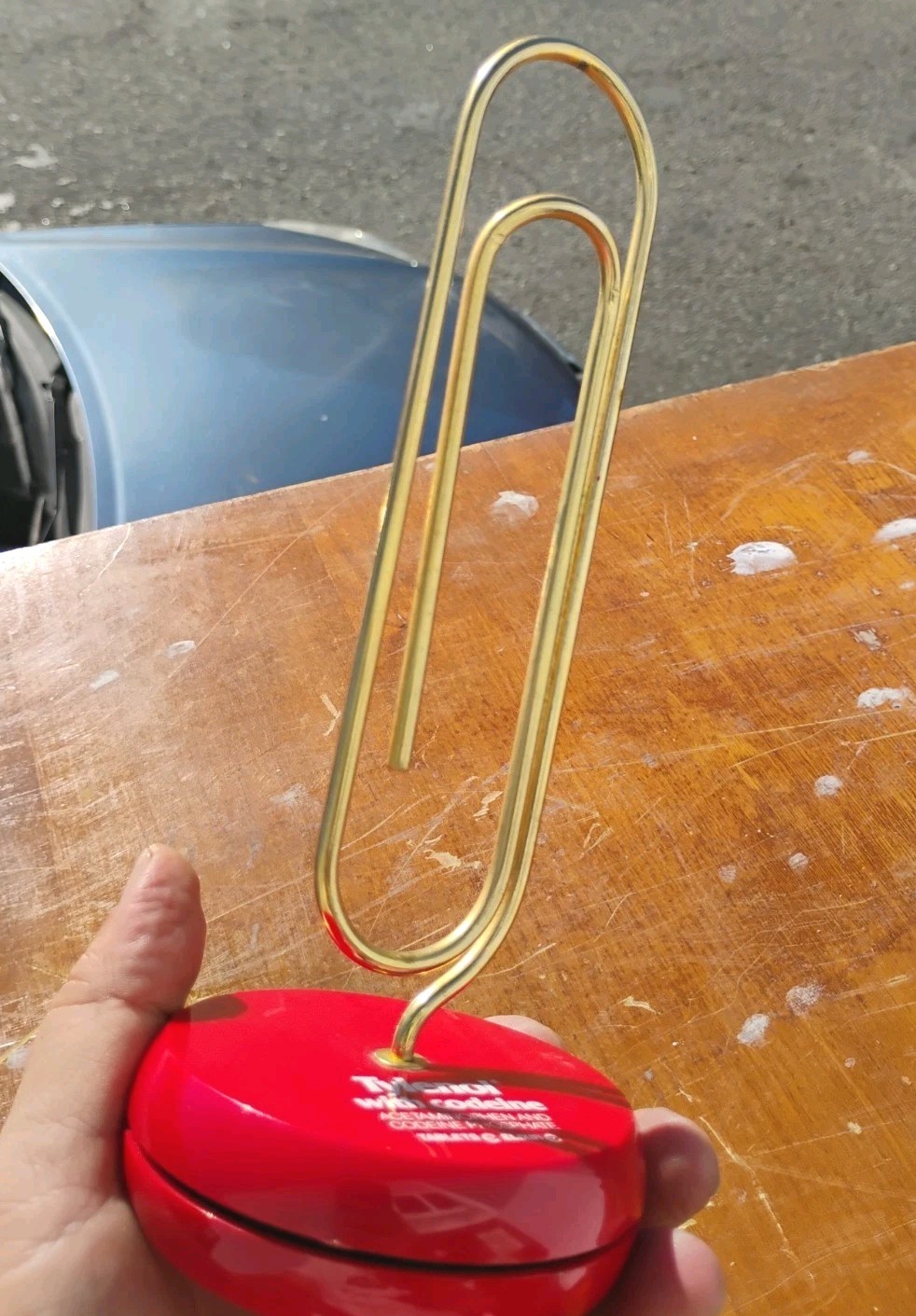 Vtg TYLENOL w/ CODEINE PROMOTIONAL PAPERCLIP LETTER HOLDER pharmaceutical promo