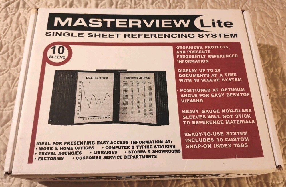 Master View Lite ML10 Single Sheet Referencing System, ​10 Sleeves  Martin Yale