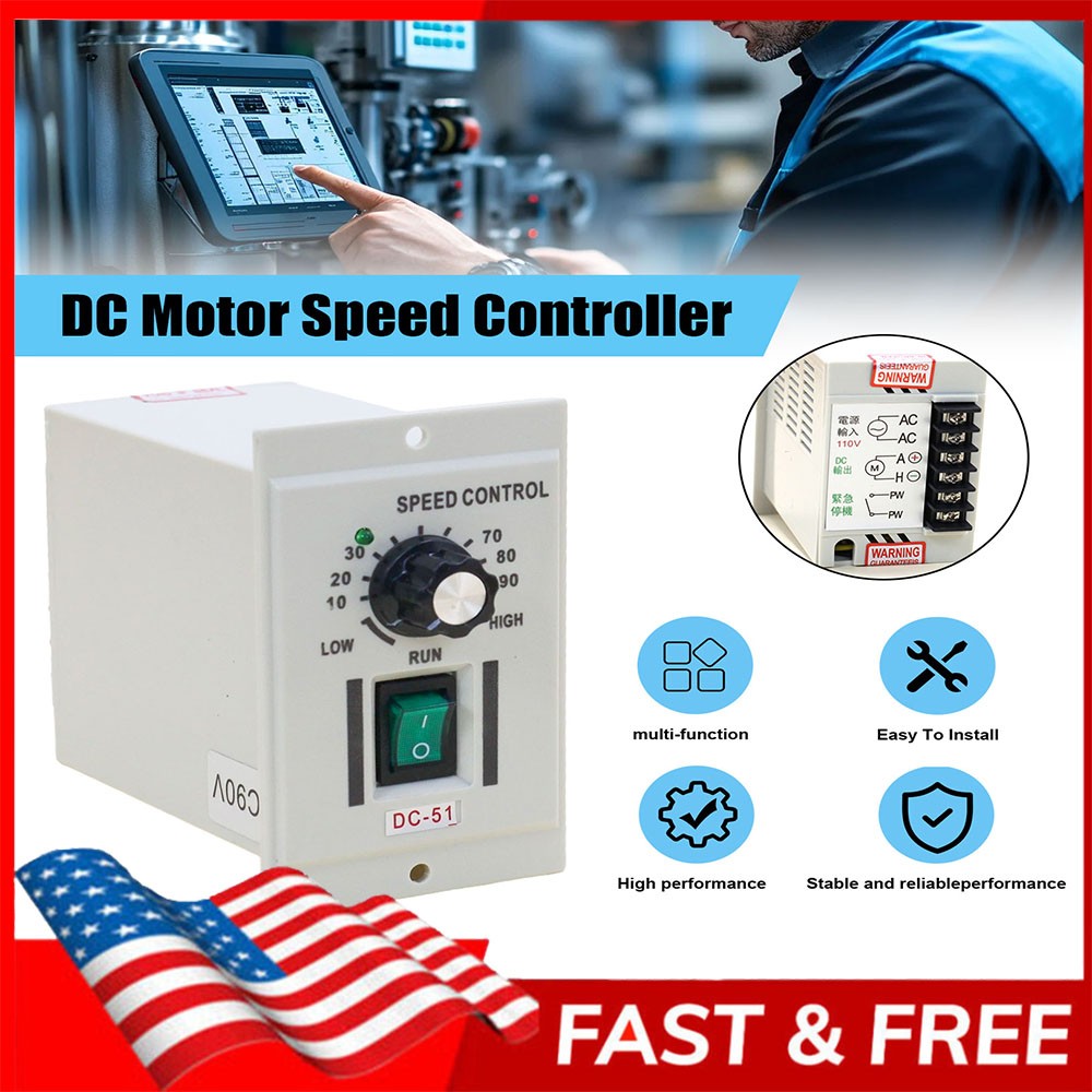 AC 110V 220V Knob Motor Speed Controller DC 0-90V Variable Adjustable Speed New