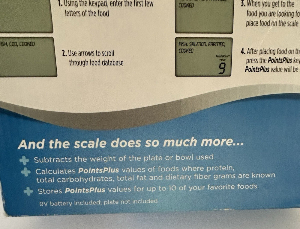 Weight Watchers Electronic Food Scale w Points Plus Values Database