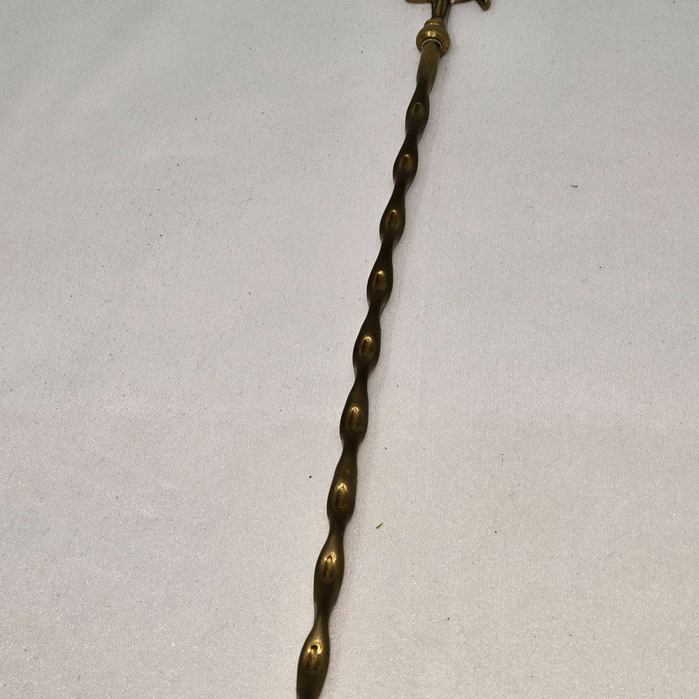 VINTAGE BRASS LINCOLN IMP SITTING DEVIL DEMON TOASTING FORK FIREPLACE TOOL