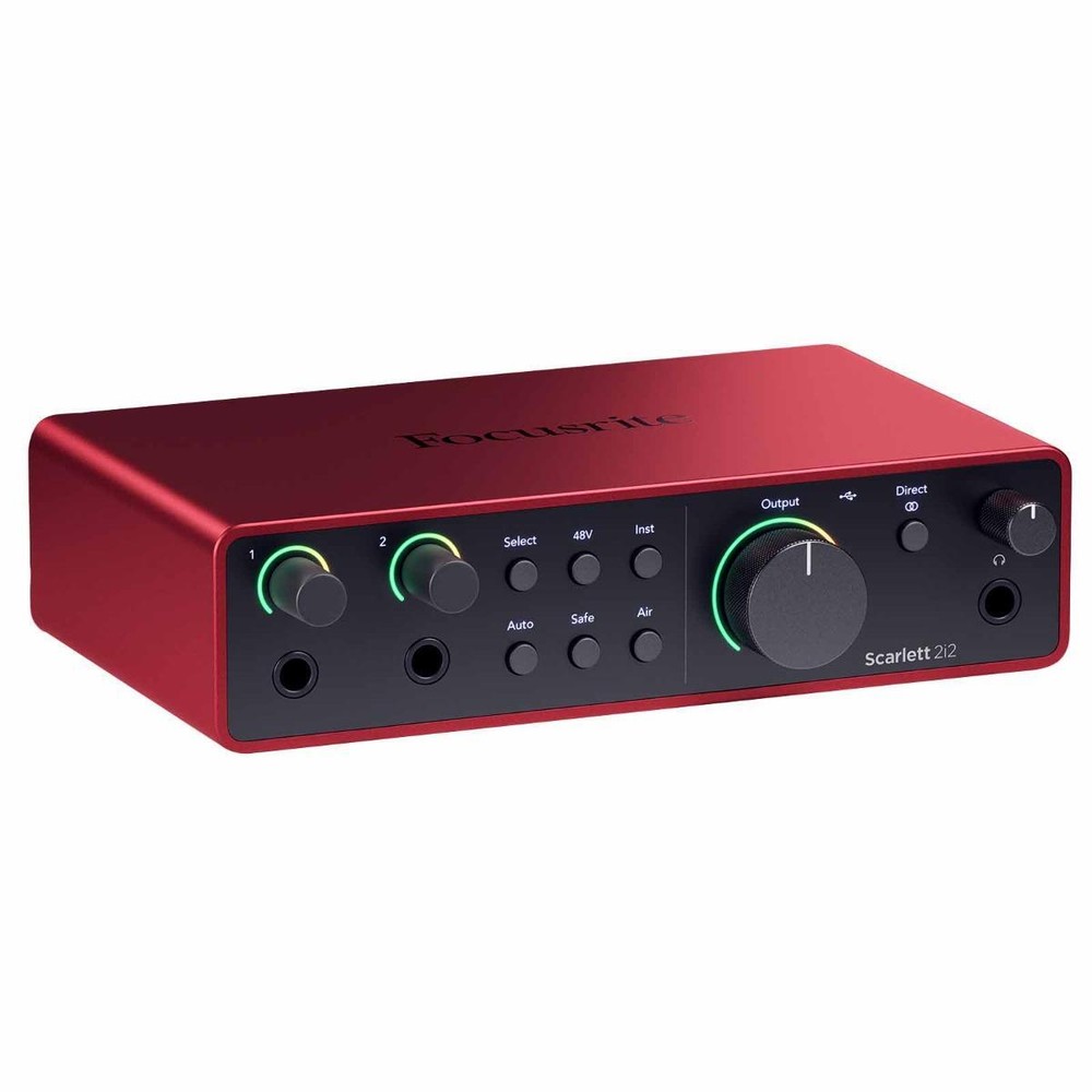 Focusrite Scarlett 2i2 4th Gen USB 2.0 Audio Recording Interface w Cables