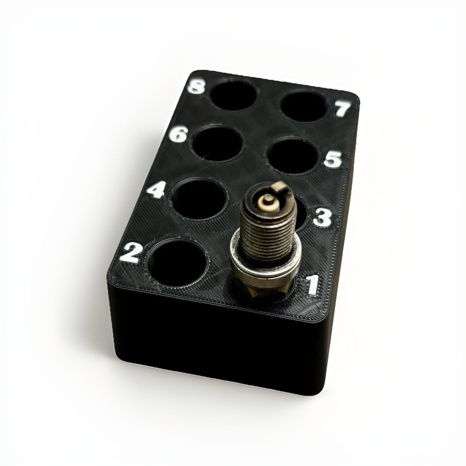 Magnetic 3D Printed Spark Plug Holder – Black Organizer Rack – Made in USA