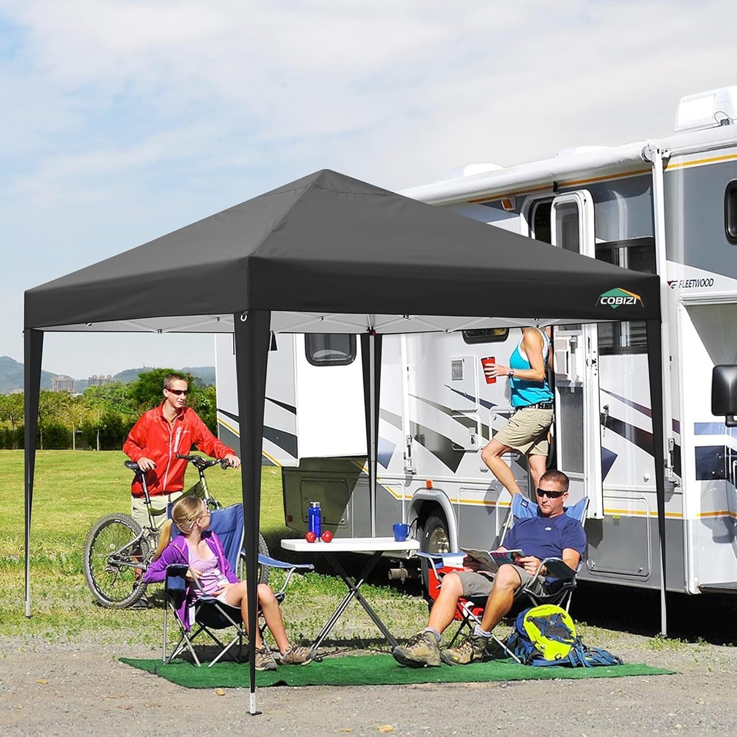 10x10FT EZ Pop Up Canopy Tent with 4 Removable Sidewalls Waterproof Commercial