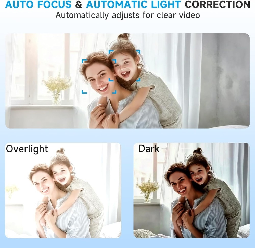 AOC 4k Webcam for PC with Microphone, Computer Camera with Noise Cancellation, P