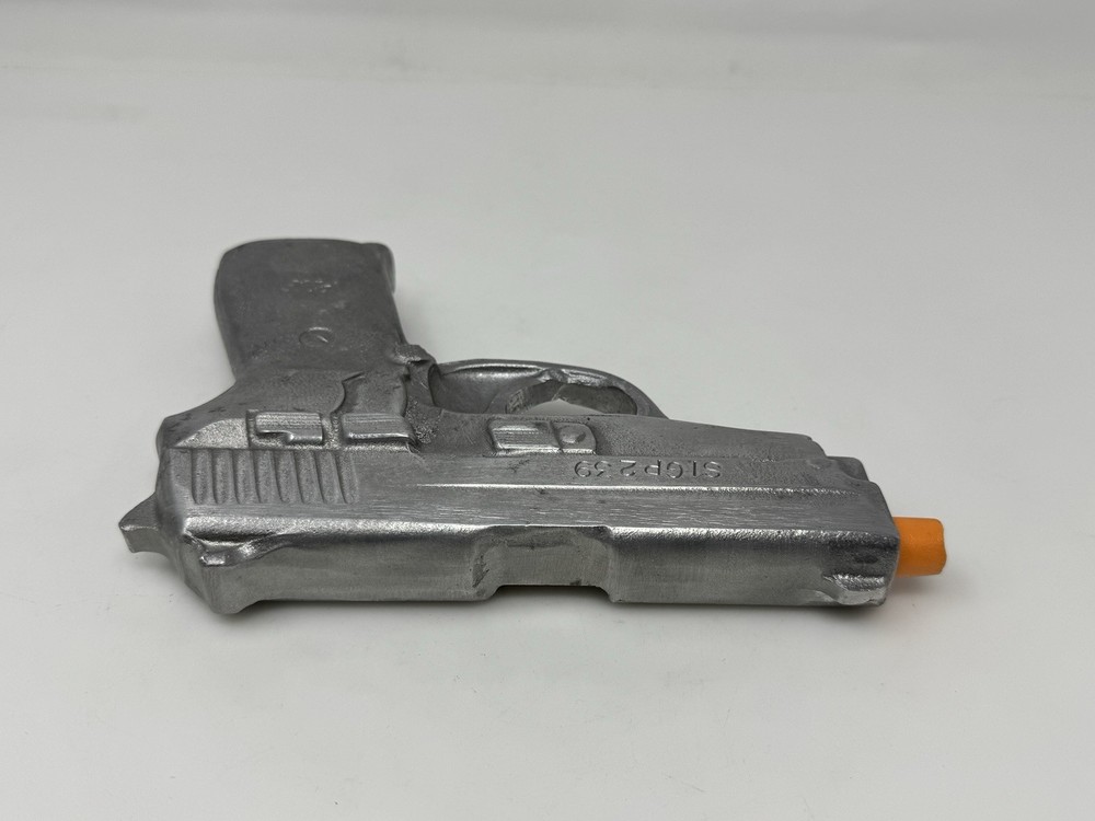 DUMMY GUN 9mm Style Solid Cast Metal Compact Pistol HOLSTER Mold Prop Training