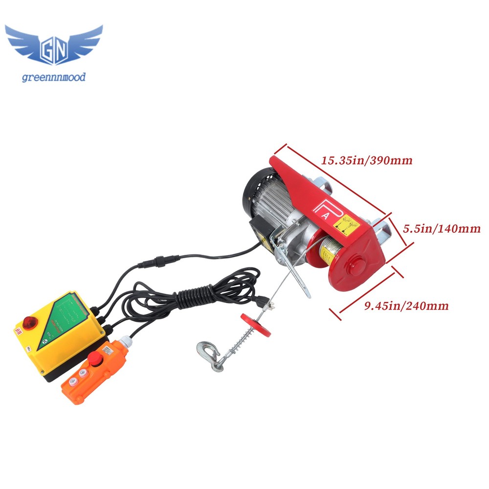1320lbs Electric Hoist with Wireless Remote Control,14ft Wired Remote Control