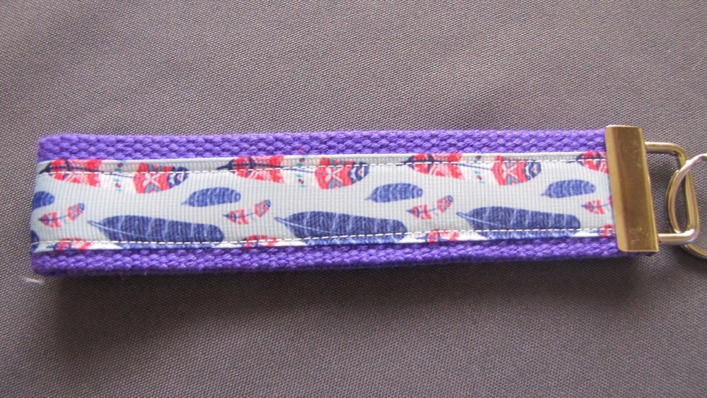 Key Fob Wristlet - Feathers