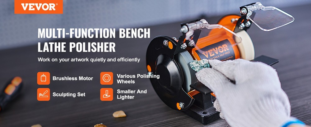 Jewelry Polisher Buffer Brushless Adjustable Speed Multi-purpose Bench Grinder