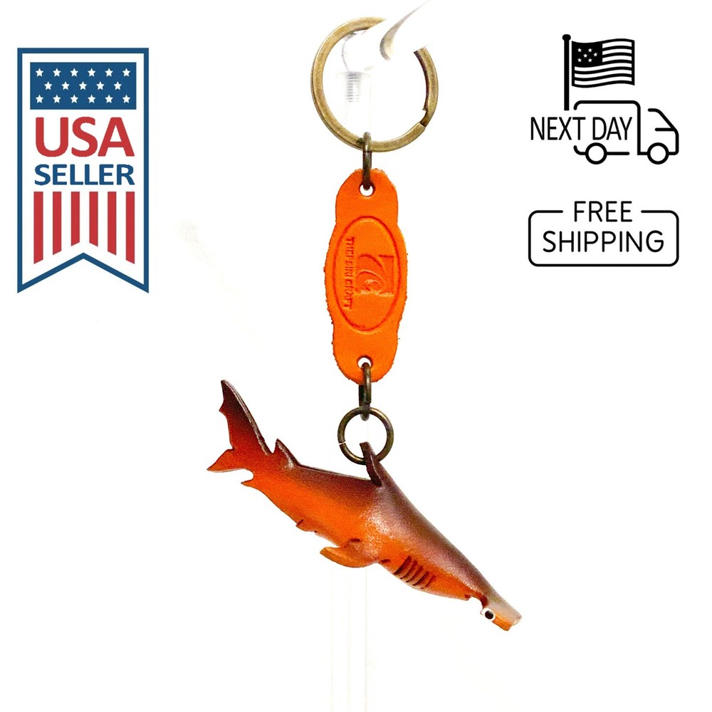 Hammerhead Shark Handmade Leather Keyring