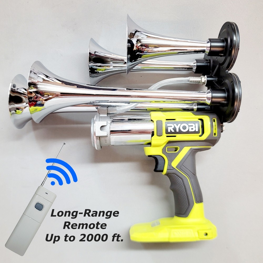 Ryobi Train Air Horn with Long Range (2000 ft) Remote Control 18V Drill Impact