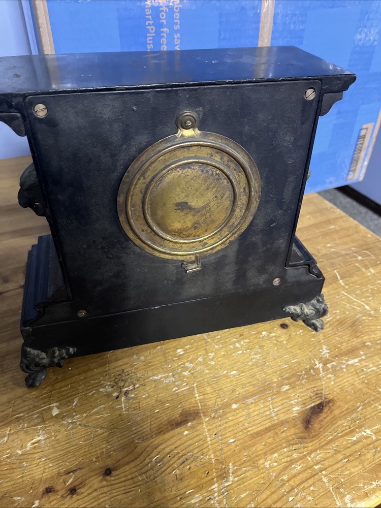 Antique Ansonia Iron Mantel Clock