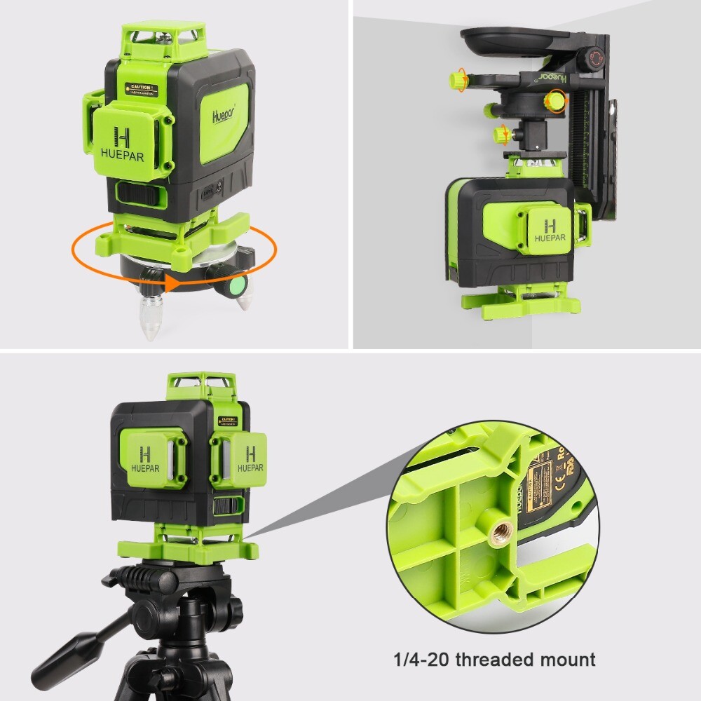 4D Cross Lines Green Laser Level Measure With Remote Control OSRAM Light Source