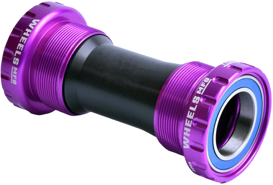 Wheels Manufacturing BSA Bottom Bracket - Hollowtech II Spindle, ABEC 3, Purple